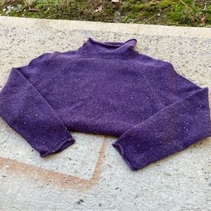 Eddie Bauer Turtle Neck Knit Sweater Womens Size S Purple Cozy Warm